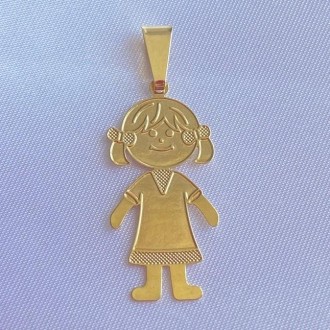 Detalhes do produto Pingente Menina Folheado a Ouro