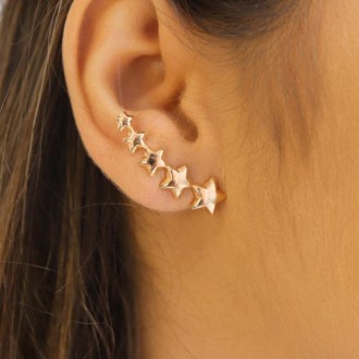 Detalhes do produto Brinco Ear Cuff Estrela Folheado a Ouro 18K