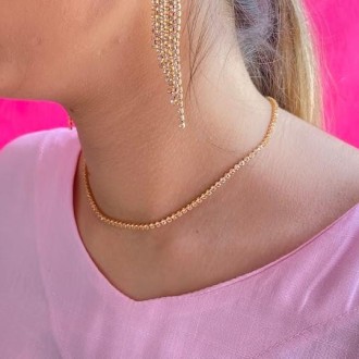 Detalhes do produto Gargantilha Choker Riviera Cristal Folheado a Ouro 18K