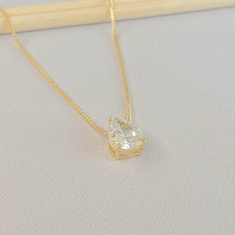 Detalhes do produto Gargantilha Ponto de Luz com Zircônia Gota, Folheada a Ouro 18K