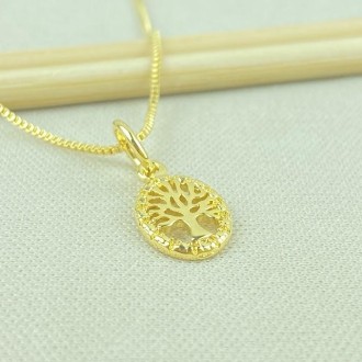 Detalhes do produto Gargantilha Arvore da Vida Folheado a Ouro 18K