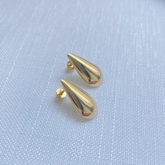 Detalhes do produto Brinco gota banhado a ouro 18k