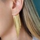 Brinco Ear Jacket Franja Grande Folheado a Ouro 18k - Foto 1