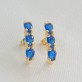 Brinco Ear Hook Zircônias Gota Azul, Folheado a Ouro 18K - Foto 1