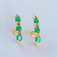 Brinco Ear Hook Zircônias Gota Verde Esmeralda, Folheado a Ouro 18K - Foto 1